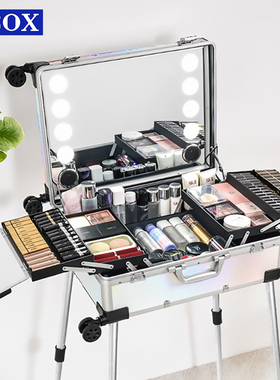 OBOX化妆箱专业跟妆师带镜子带灯化妆师专用拉杆跟妆箱子2026新款