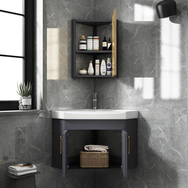 浴室陶瓷池转角迷你三角形小户型洗手盆洗脸盆洗漱挂墙式台柜拐角