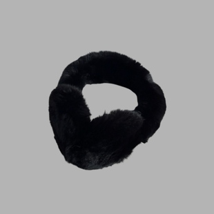 新款洋气纯黑色白色小香风女士耳罩滑雪捂耳朵保暖兔毛皮草真毛款