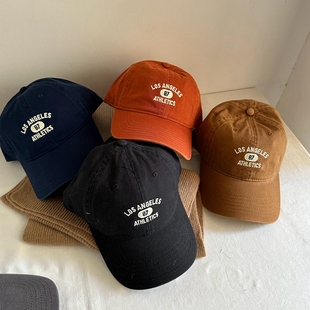 灰色粉色女士棒球帽软顶字母鸭舌帽男是遮阳帽四季百搭显脸小驼色