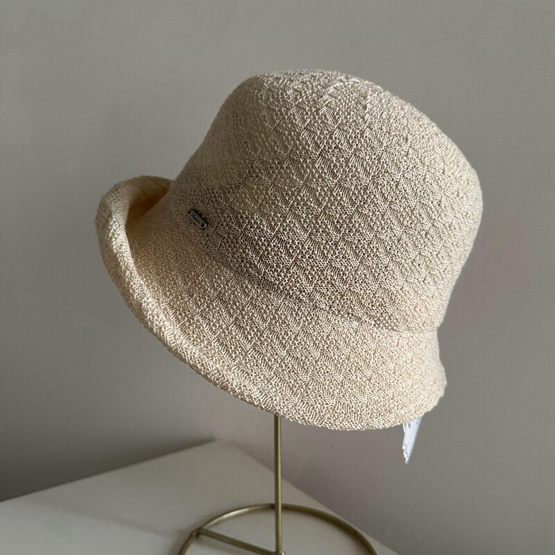 日本和纸卷边小帽檐遮白发可水洗透气不闷头轻渔夫帽夏中老年盆帽