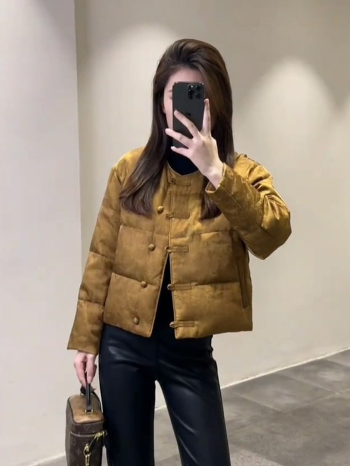 新中式国风棕色棉服外套女2025新款爆款冬季小个子唐装年轻款棉衣