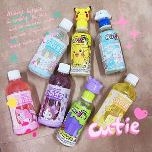 韩国进口三丽鸥宝可梦联名饮料皮卡丘库洛米芒果葡萄椰肉果汁饮料