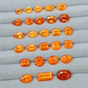 FD3天然芬达锰铝石榴石裸石戒面18k金镶嵌戒指吊耳钉手链现货新品