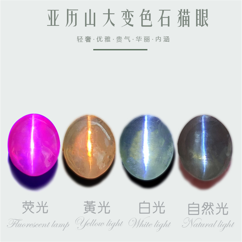 亚历山大天然变石猫眼戒指漂亮