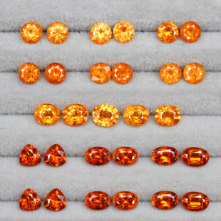 FD5天然芬达锰铝石榴石裸石戒面18K金镶嵌时尚耳坠手链戒指吊坠