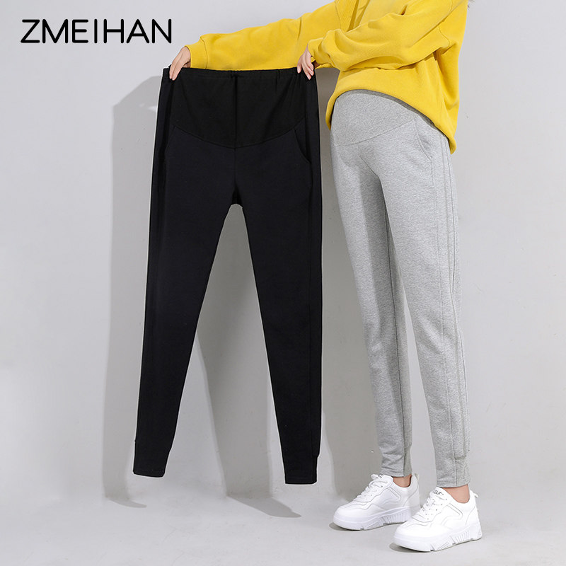 孕妇裤春秋季外穿时尚宽松长裤潮妈上班裤洋气秋装托腹加长哈伦裤