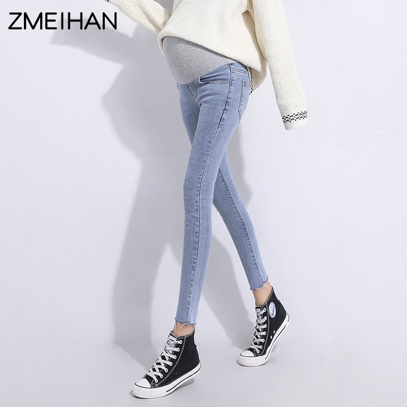 孕妇裤子秋季外穿长裤牛仔裤网红高端孕妇装春秋款上班小脚休闲裤