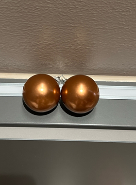 monies同款金球30MM超大珍珠耳钉个性夸张复古气质圆形耳环耳饰女