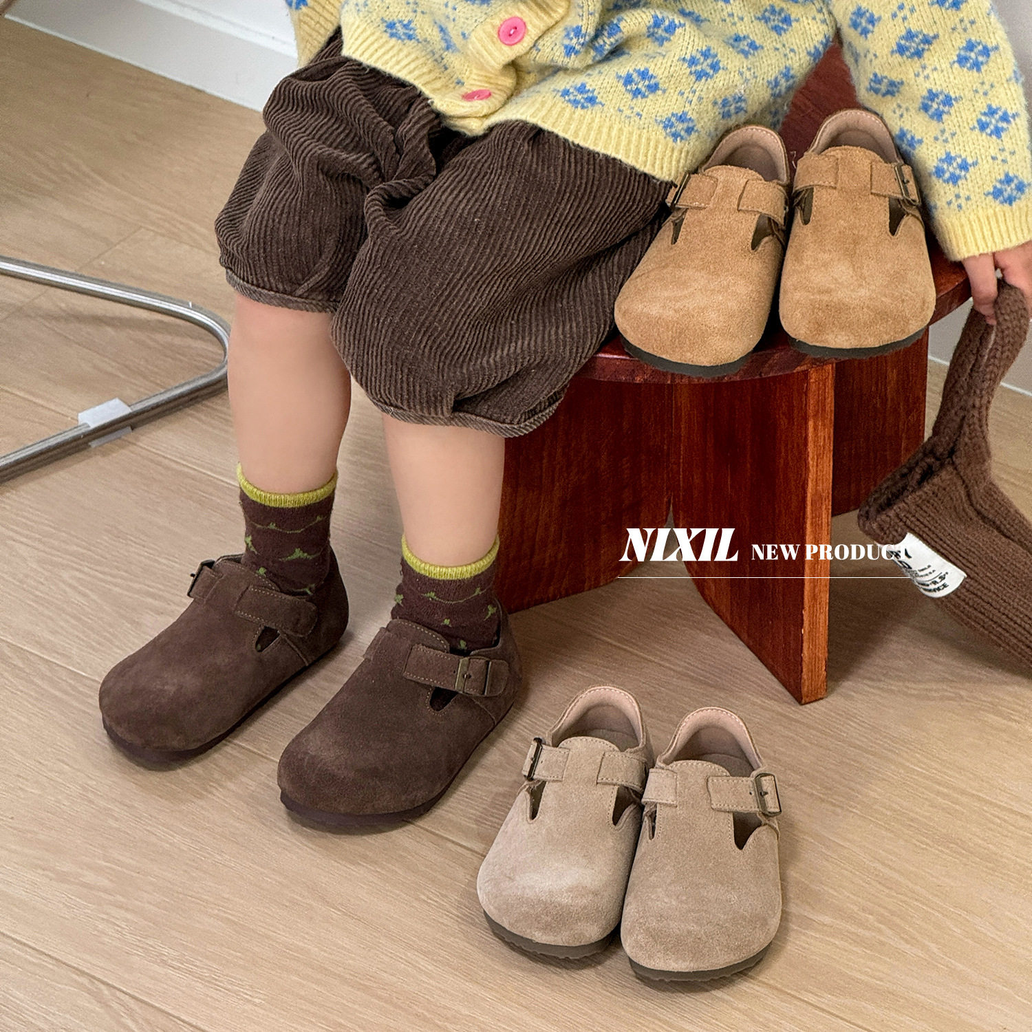 儿童软底勃肯鞋新款日系学生女童防滑豆豆皮鞋真皮公主单鞋中大童