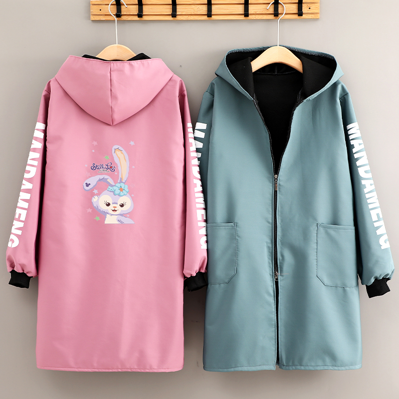 罩衣防水2021加绒正穿衣