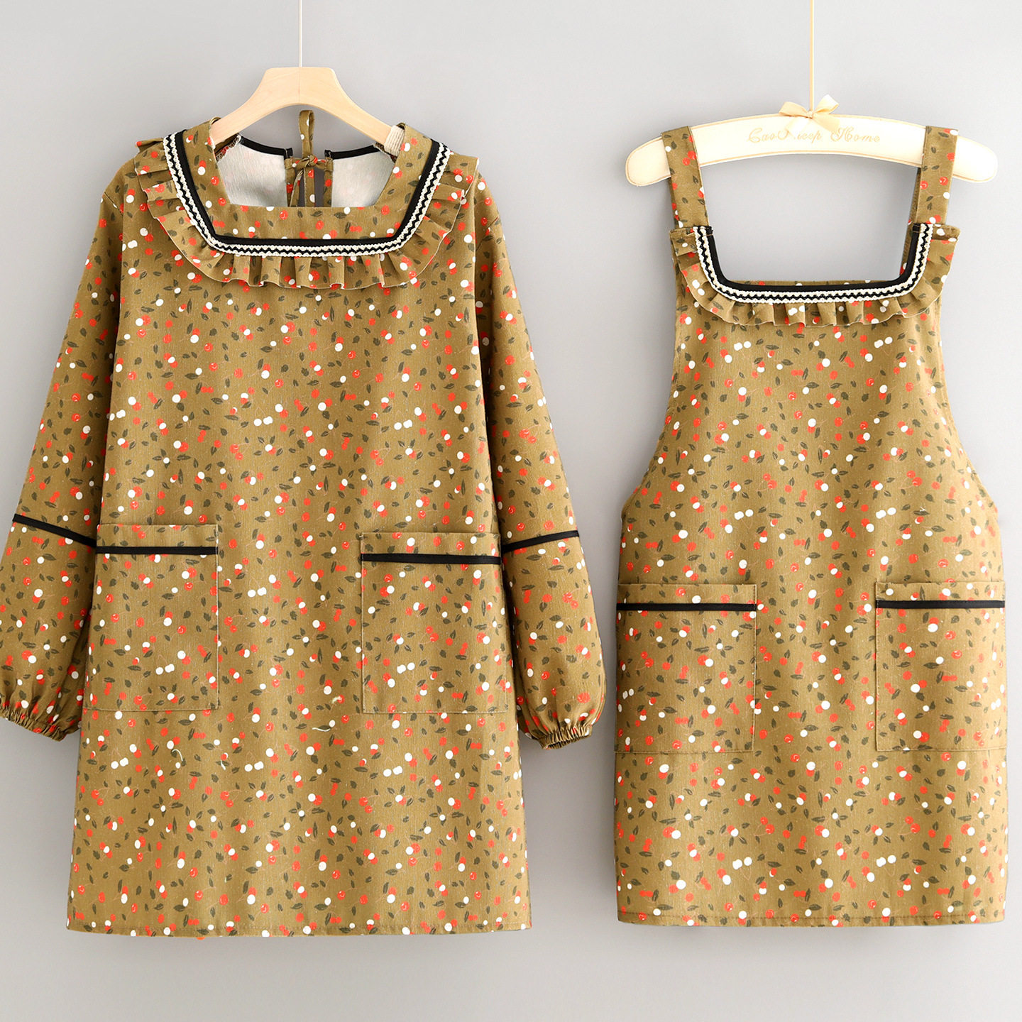 2025洋气帆布新款长袖罩衣餐饮饭店专用工作服防污透气厨房家用女,家庭/个人清洁工具,围裙,淘宝优惠券,粉丝福利购,淘宝优惠卷