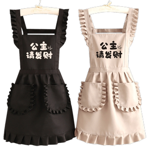 防污透气韩版围裙家用厨房洋气做饭围腰定制logo印字美甲工作服女