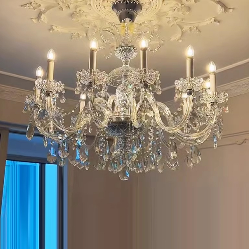 法式客厅水晶吊灯现代简约轻奢大气2025新款高级感装饰奢华蜡烛灯