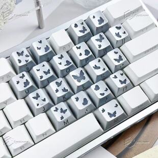 爱心蝴蝶键帽侧刻透光带字符OEM高度磁轴机械键盘键帽wooting