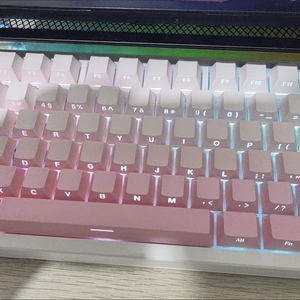 雾桃粉PBT渐变原厂同款键帽