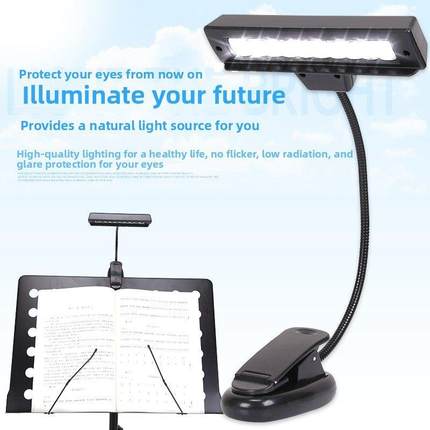 乐谱架灯 LED护眼灯 曲谱灯 看书灯 谱台吉他 钢琴夹式灯可折叠