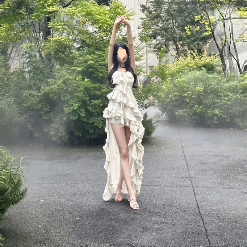 其他碎花法式荷叶边不规则下摆露