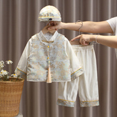 春秋婴儿满月服女宝宝1周岁宴礼服套装 宝宝周岁礼服男童中式 唐装