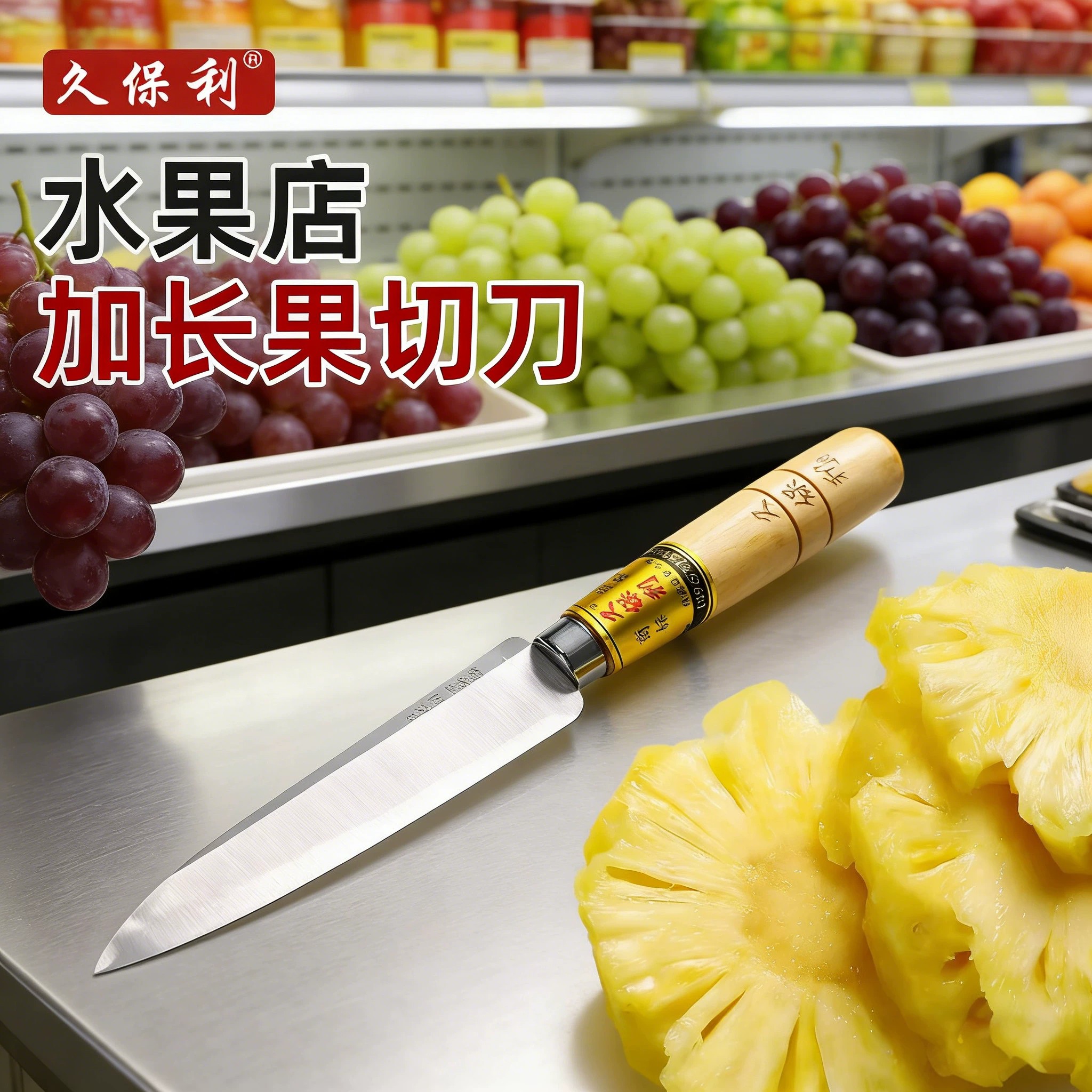 久保利水果削皮刀防锈耐蚀加长刃图片