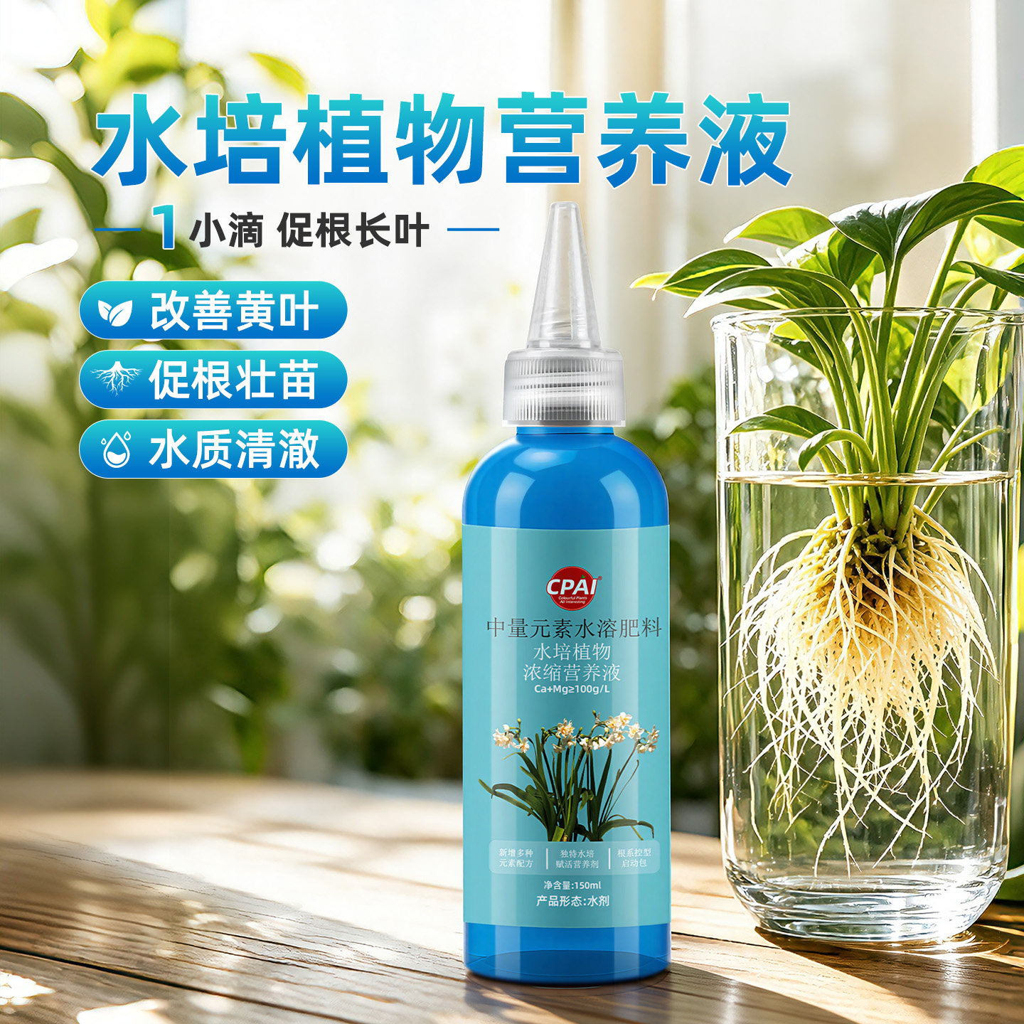 水培植物营养液改善黄叶净化水质图片