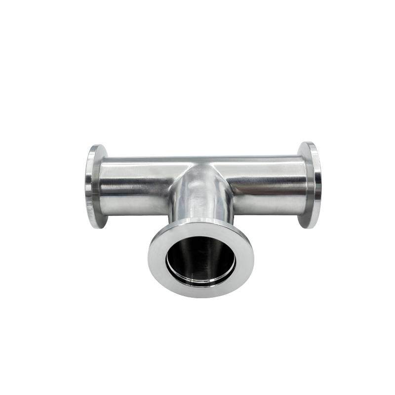 KF真空等径三通304不锈钢定制快装16弯头25四通40抱箍50管夹接头1