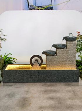 石定做阳台鱼塘跳水幕墙庭院喷泉景观石碗堆砌循环水摆件