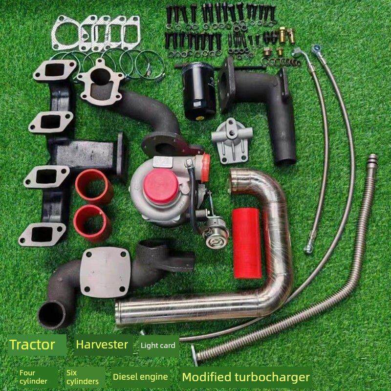 东方红色拖拉机收割机罗提六缸四缸发动机加改良涡轮增压器升级套
