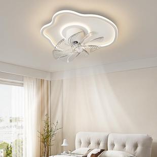 全光谱卧室风扇吸顶灯新款 360度摇头简约现代房间云朵智能灯具
