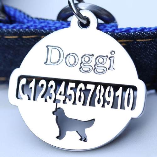 不锈钢狗牌订做宠物防丢铭牌 透雕深雕刻字猫狗项圈