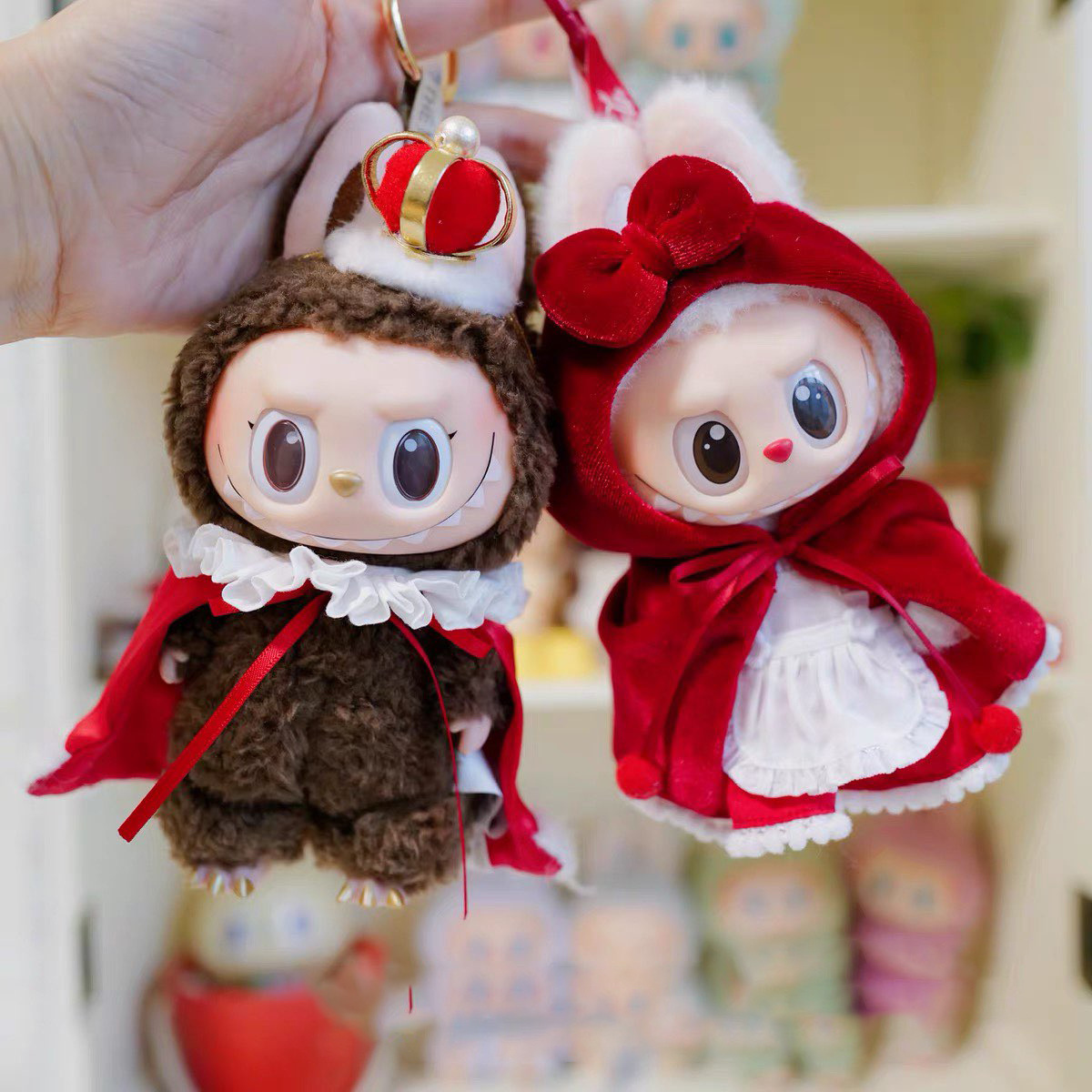 仅衣服】17cm拉布布娃衣 搪胶挂件玩偶衣服 国王皇冠心动马卡龙