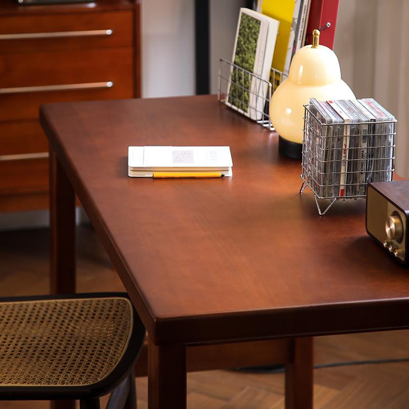 胡桃木纯实木电脑桌台式家用中古风卧室书桌办公桌客厅桌子电竞桌