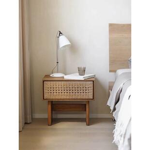 北欧Wabi 绳编织实木床头柜家庭沙发侧柜现代极简主义卧 Sabi风格