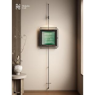 中古风玄关金属杆装置画背景墙装饰画样板间墙面吊杆壁饰墙上挂件