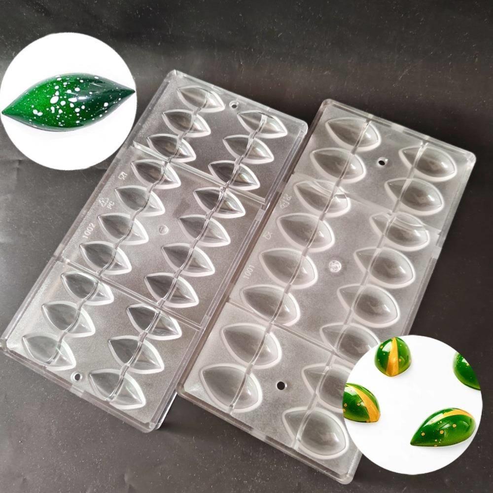 16连/20连水滴橄榄形硬塑PC巧克力模具糖果朱古力模具烘焙星空模