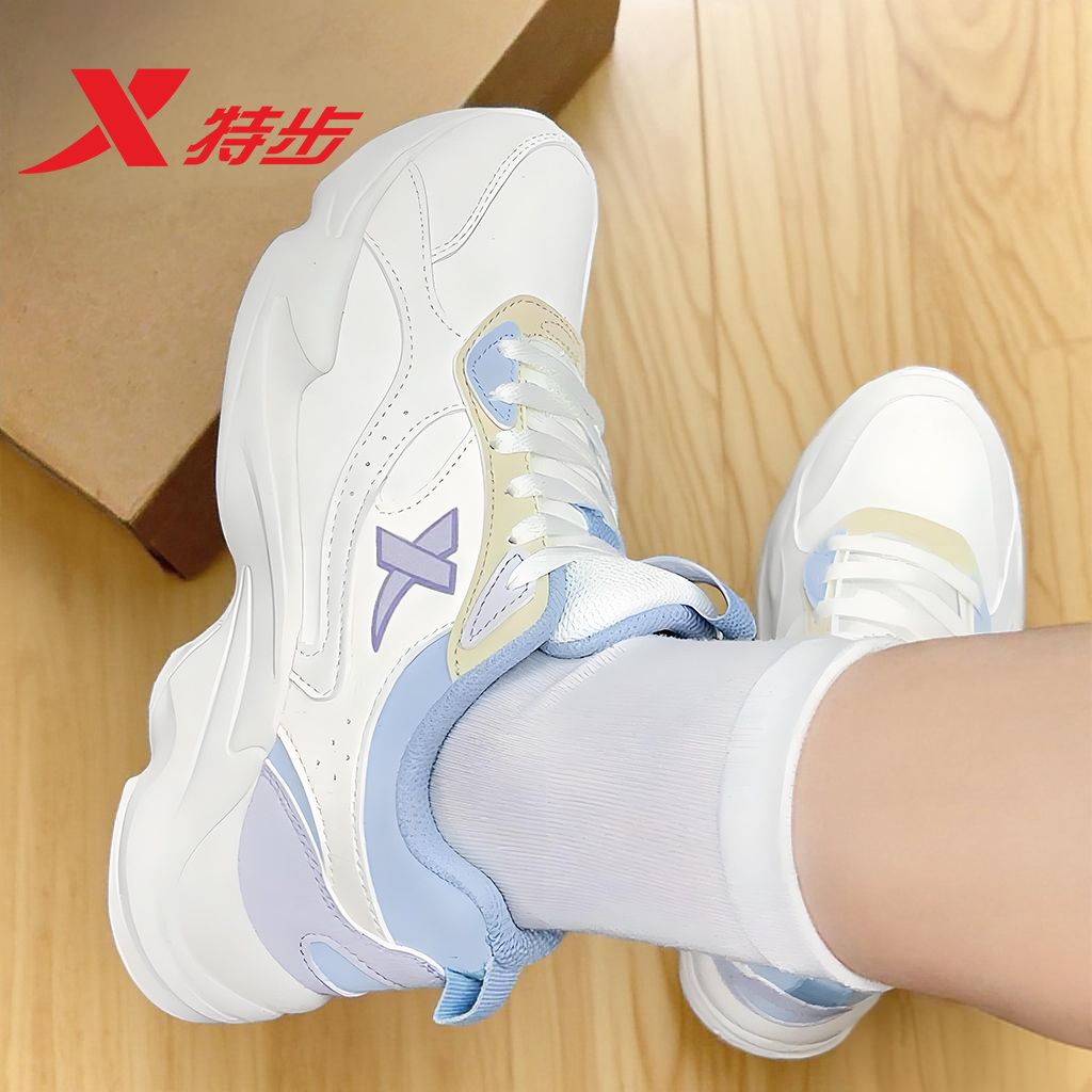 特步女鞋运动鞋增高休闲老爹鞋女