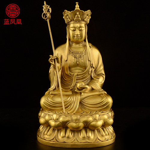 热销娑婆三圣佛像纯铜地藏王铜像观音菩H萨佛像摆件释迦摩尼佛居