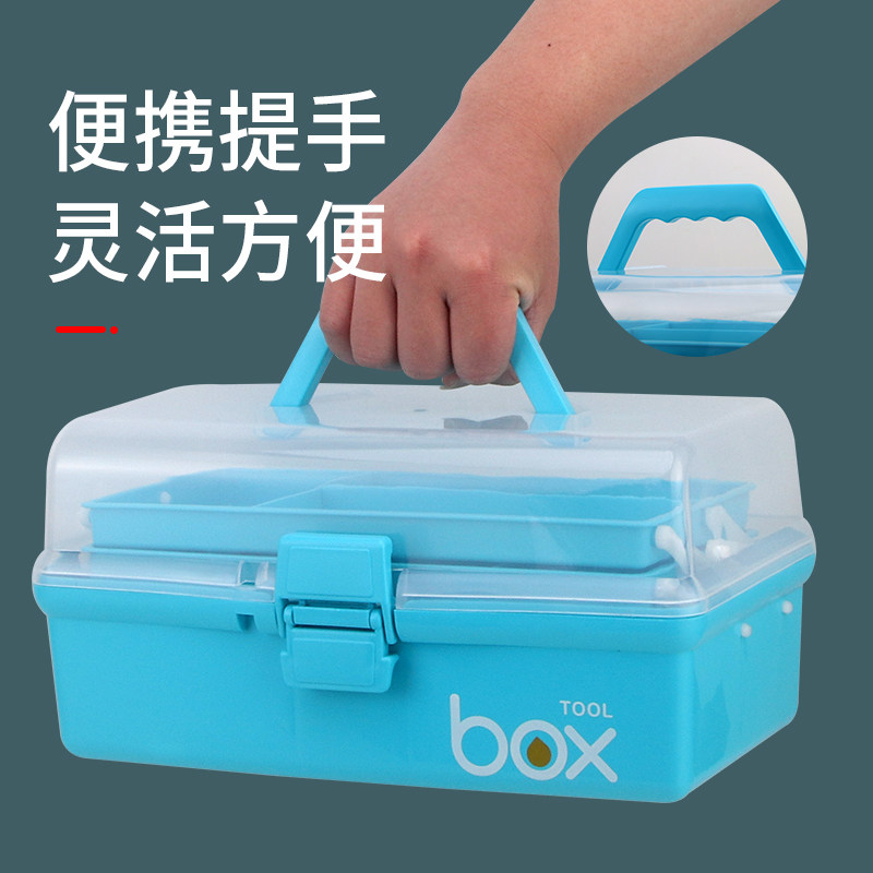 热销渔具配c件收纳箱手提铅坠鱼线鱼钩盒多功能三层钓鱼工具盒子