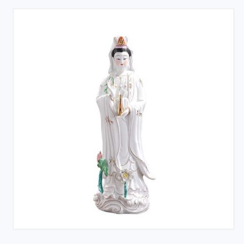 热销陶瓷南f海观音菩萨站观音观音菩萨佛像陶瓷摆件保平安