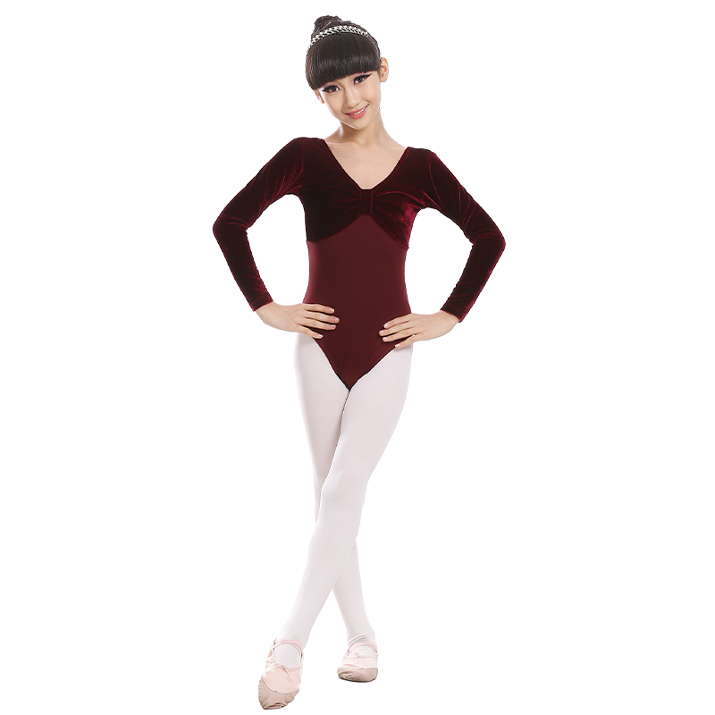 儿童舞蹈服装秋冬长袖体操服考级成人练功服丝绒中国舞女童芭蕾