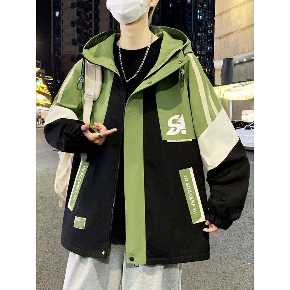 青少年春秋季新款外套男孩初中学生潮流帅气大童男装士夹克冲锋衣