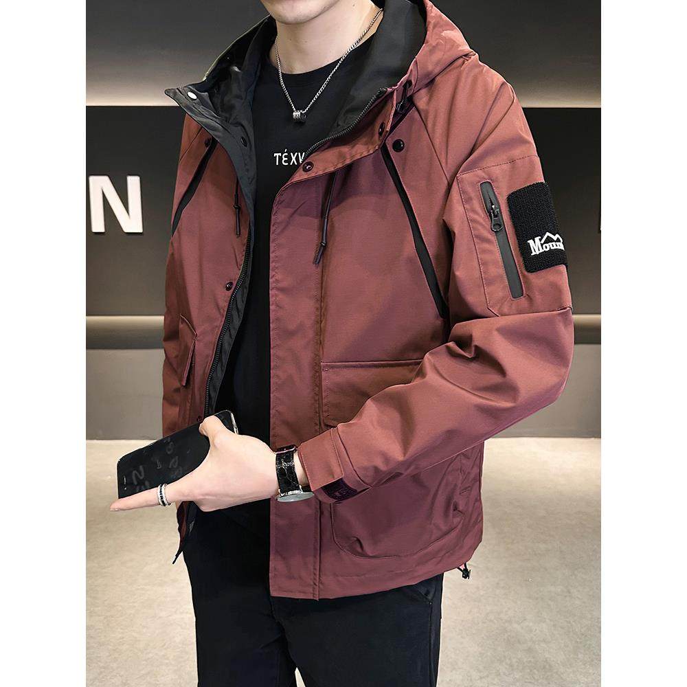 户外冲锋衣外套男春秋季2025新款大码男装休闲夹克高级感登山服