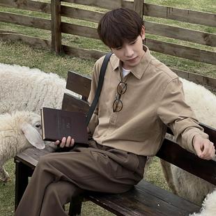 新疆棉衬衫 Eli 宽松潮流纯色百搭气质小众休闲长袖 韩版 2025春秋季