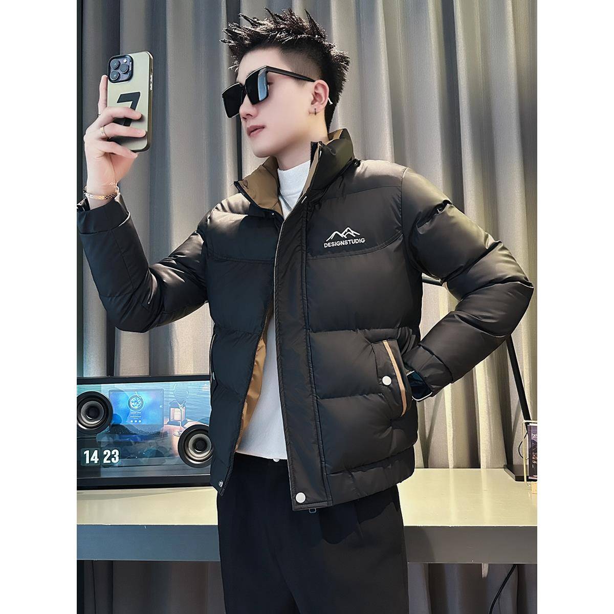 秋冬款高端羽绒服男装修身韩版棉衣2025新款爆款短款棉服痞帅外套