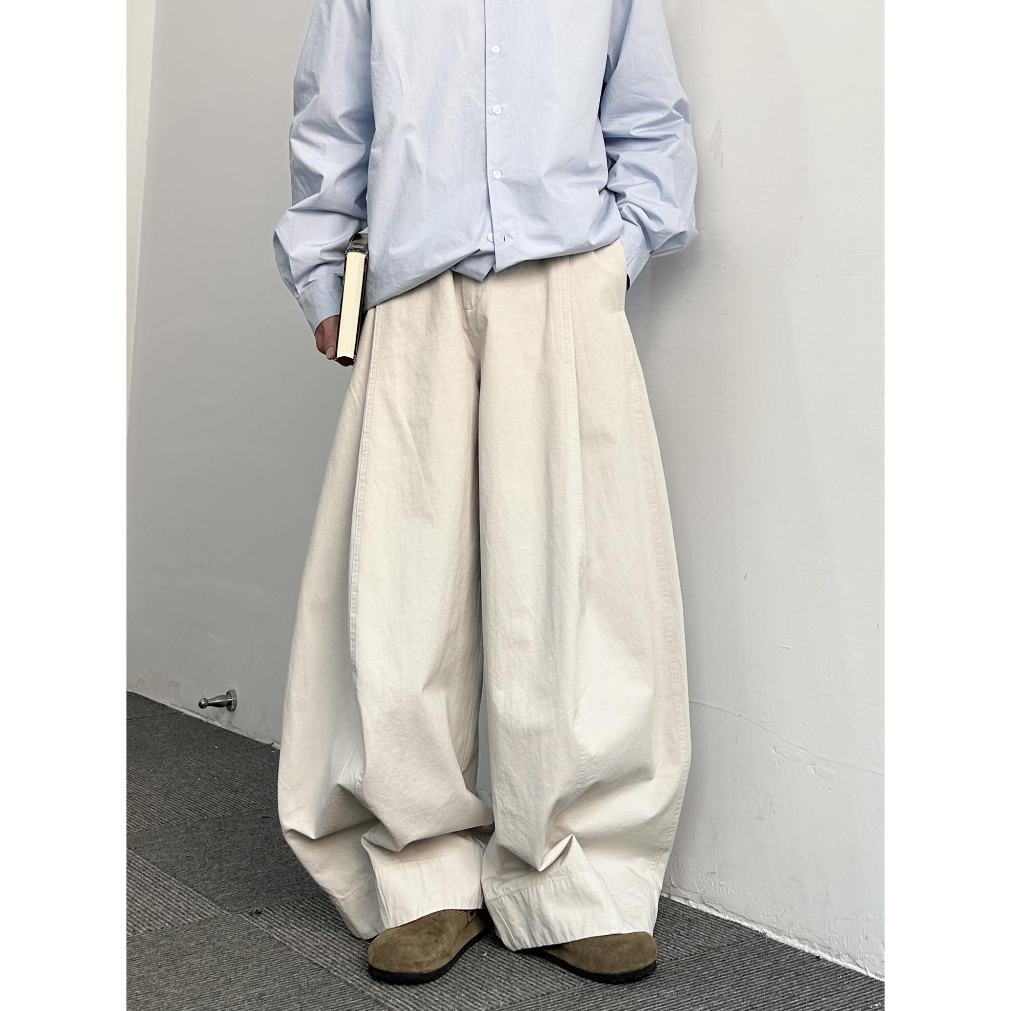 SECONDARY日系垂感百搭阔腿裤男女宽松显瘦简约四季款廓形休闲裤