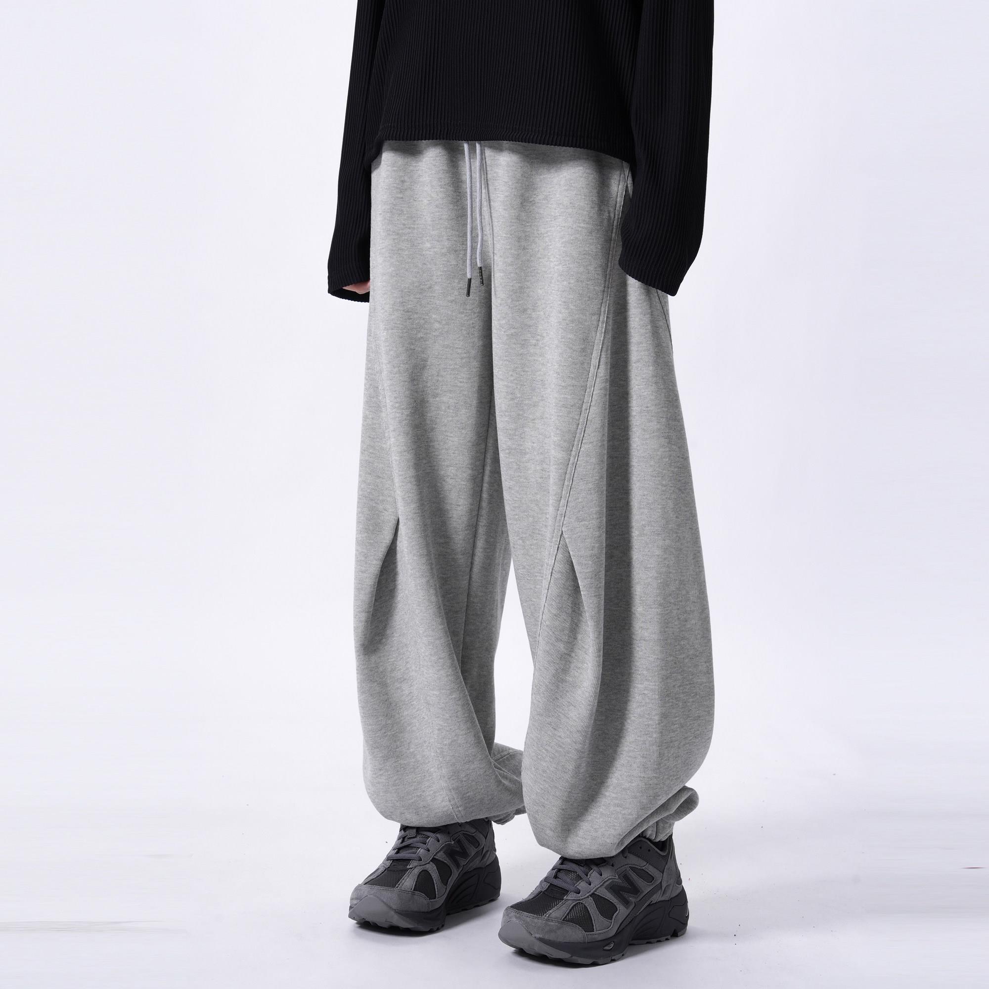 LILMAX重磅松弛感束脚卫裤男女夏季薄款休闲弯刀裤宽松阔腿运动裤