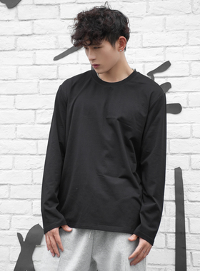 NNID长袖T恤情侣纯色基本款打底精梳全棉重磅宽松国潮欧美风