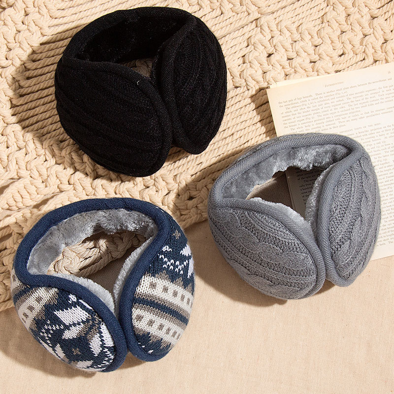 男士耳罩冬季户外防风防寒耳包折叠针织毛线耳暖毛绒男款保暖耳套