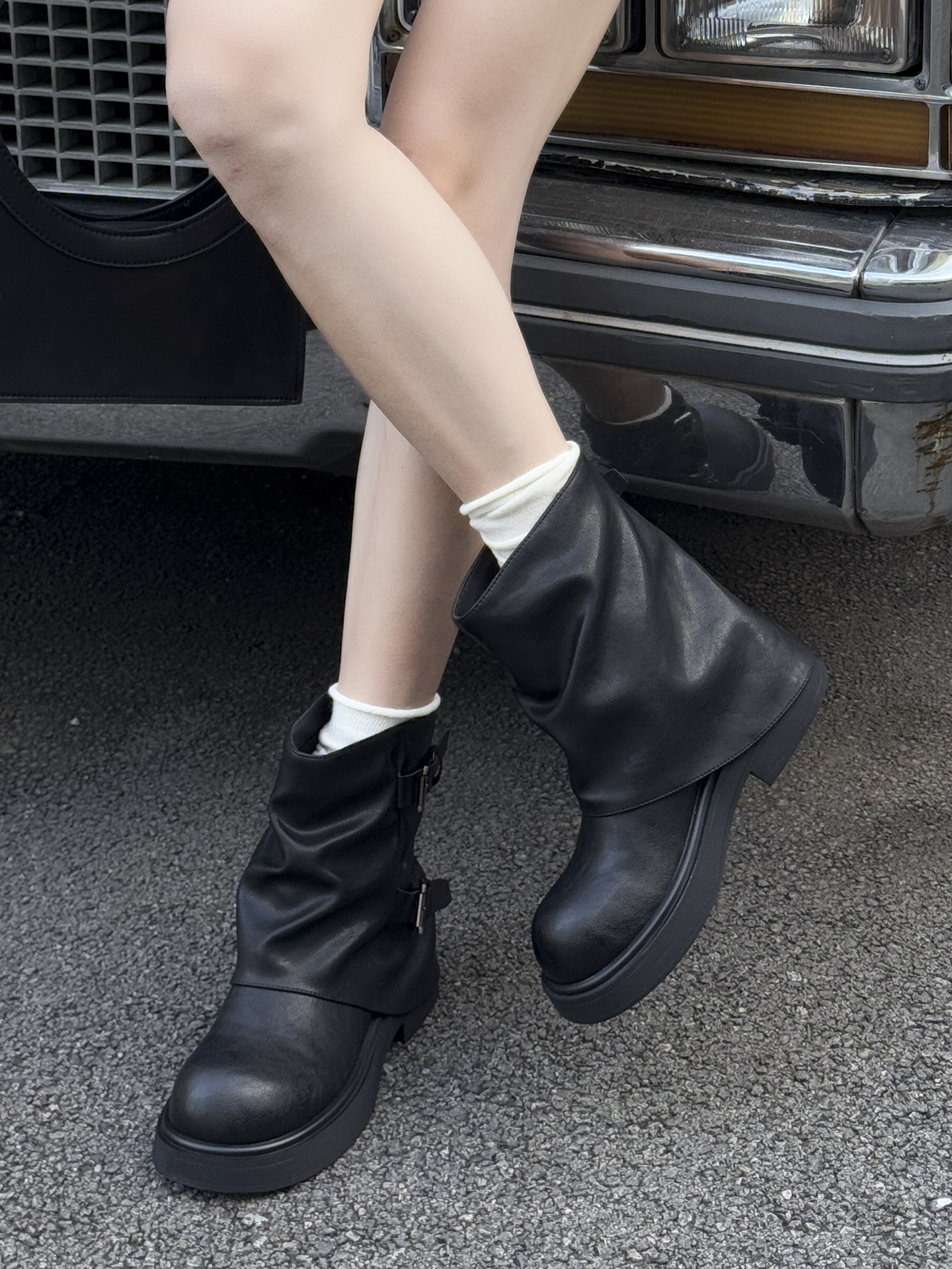 马丁靴女2025秋季新款英伦风小个子皮带扣百搭真皮短筒机车靴短靴