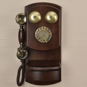 家用固定电话机 电话机实木家用旋转拨号美式 壁挂电话欧式 复古老式